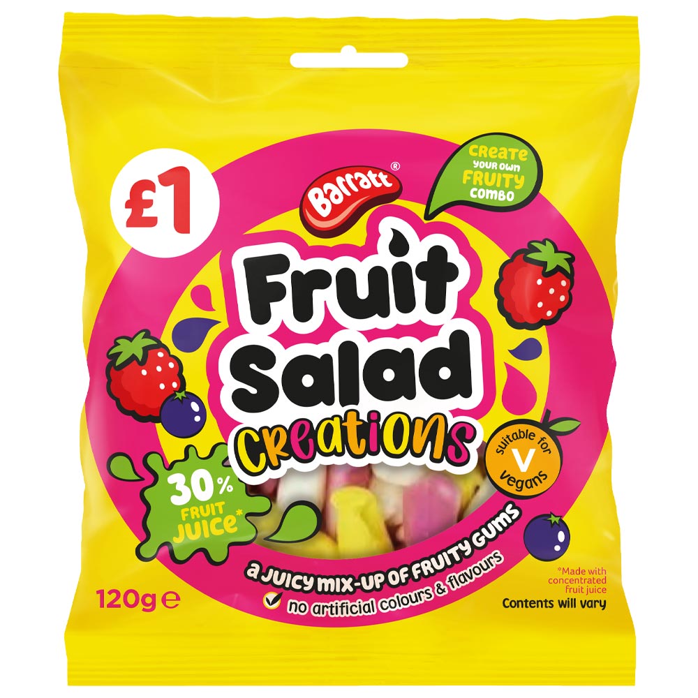 Barratt Fruit Salad Creations 120g £1 PMP - 12 x 120g Bags