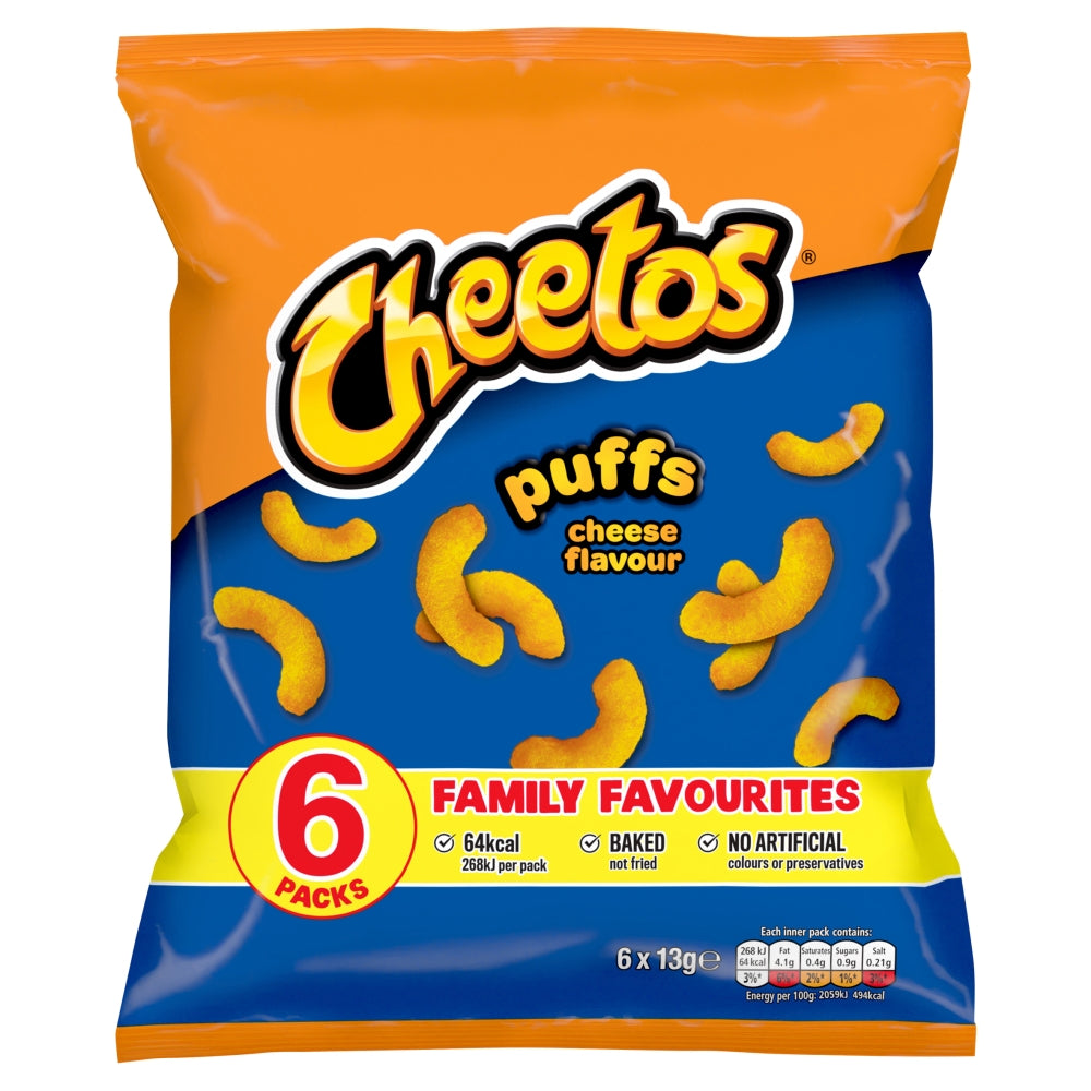 Cheetos Puffs Cheese Snacks 6 Pack - 36 x (6 x 13g Bags)