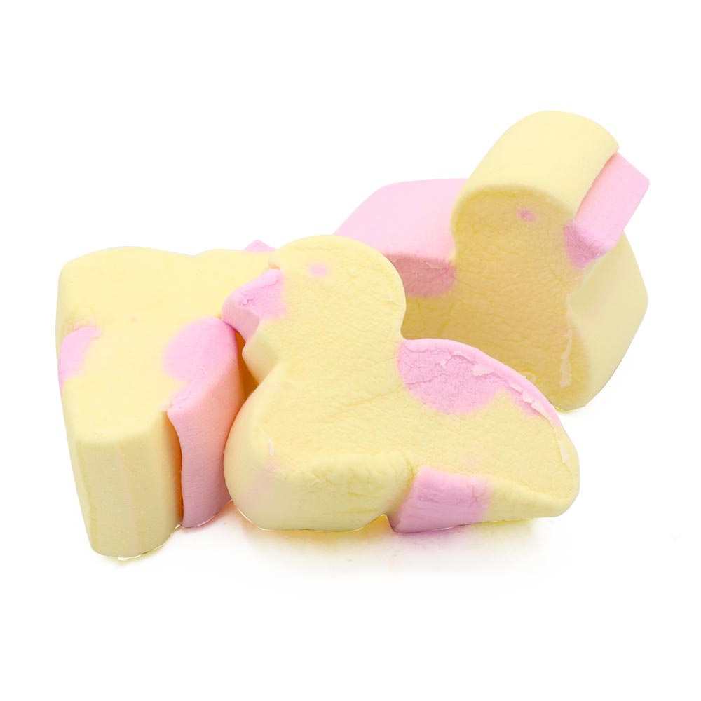 Kingsway Yellow & Pink Chick Mallows 1kg - 1 x 1kg Bag