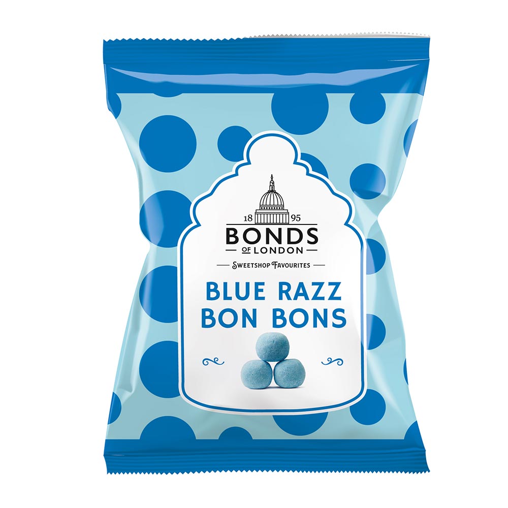 Bonds Blue Razz Bon Bons Bag 130g - 12 x 130g Bags