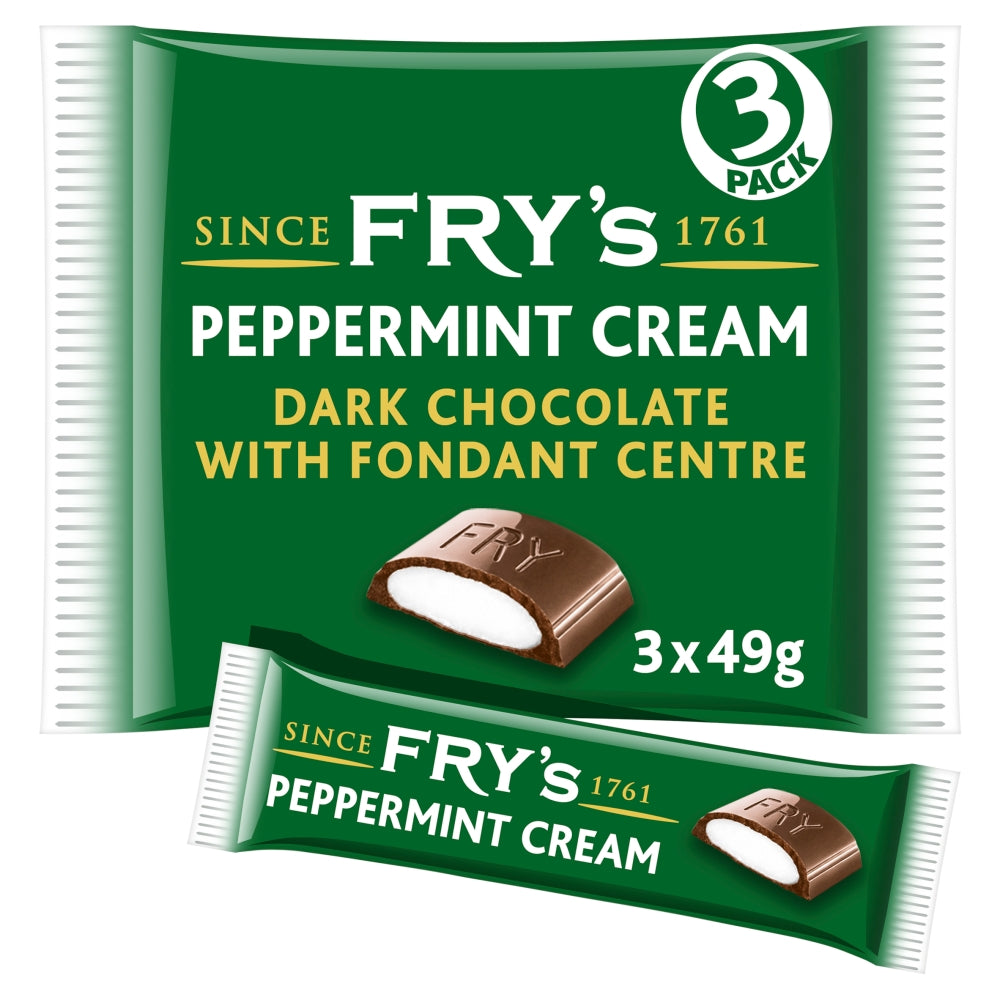 Fry's Peppermint Cream Chocolate Bar 3 Pack 147g - 16 x (3 x 49g) Multipacks