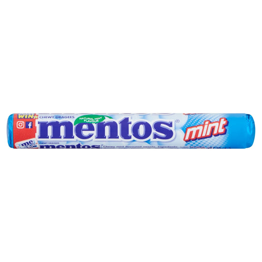 Mentos Mint Chewy Dragees 38g - 40 x 38g Rolls