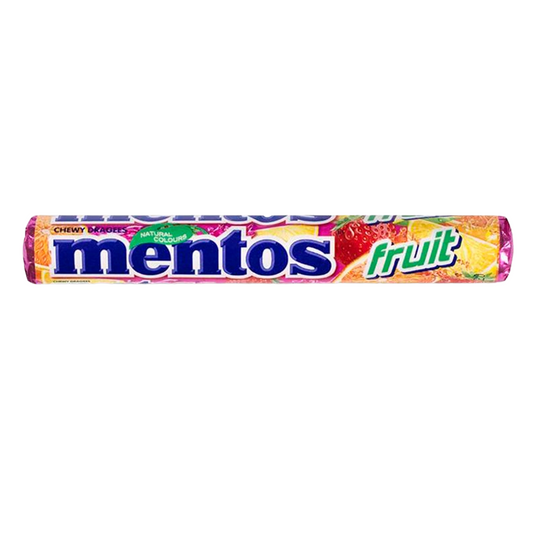 Mentos Fruit Chewy Dragees 38g - 40 x 38g Rolls