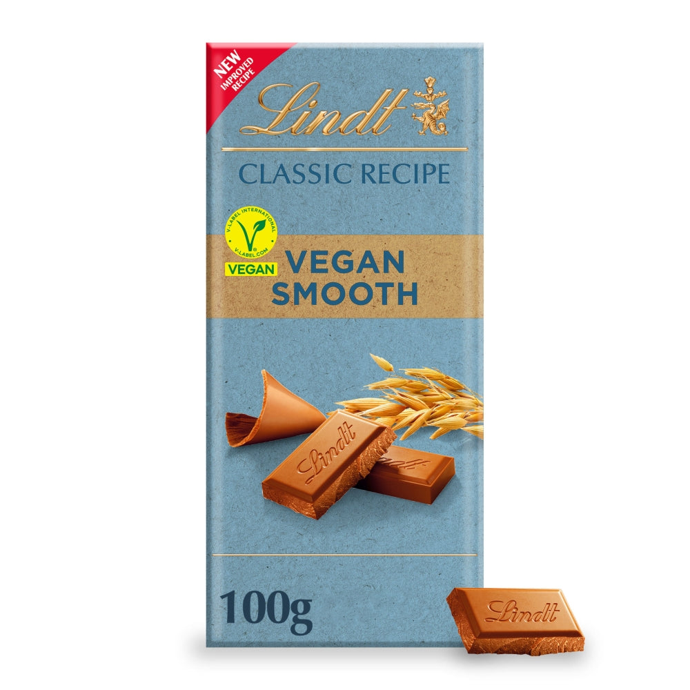 Lindt Classic Recipe Vegan Smooth Chocolate Bar 100g - 20 x 100g Bars