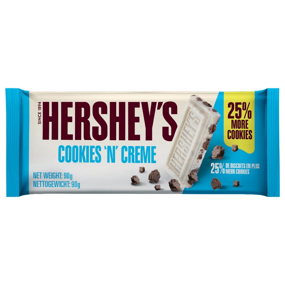 Hershey's Cookies 'N' Creme Chocolate Bar 90g - 24 x 90g Bars