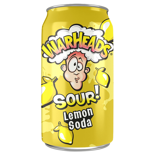 Warheads Sour Lemon Soda Cans 355ml - 12 x 355ml Cans