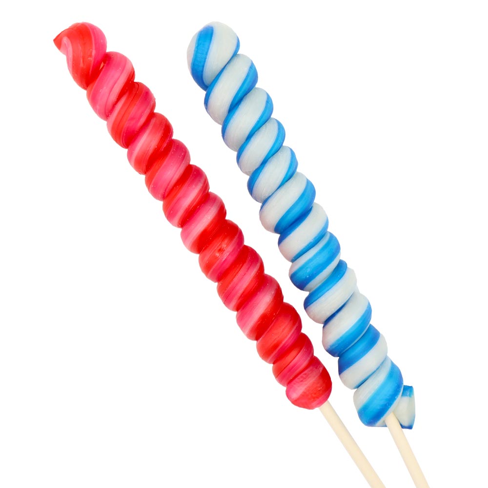 Crazy Candy Factory Strawberry & Bubblegum Twist Lollipops 80g - 24 x 80g Lollipops