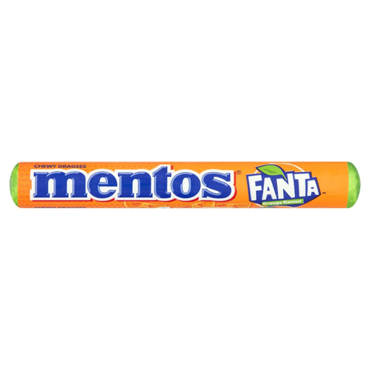 Mentos Chewy Dragees Fanta Orange Flavour 37. 5g - 40 x 37. 5g Rolls