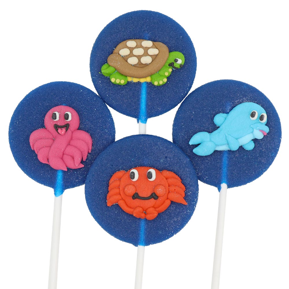 Sour Blue Sea Lollipop 70g - 24 x 70g Lollipops