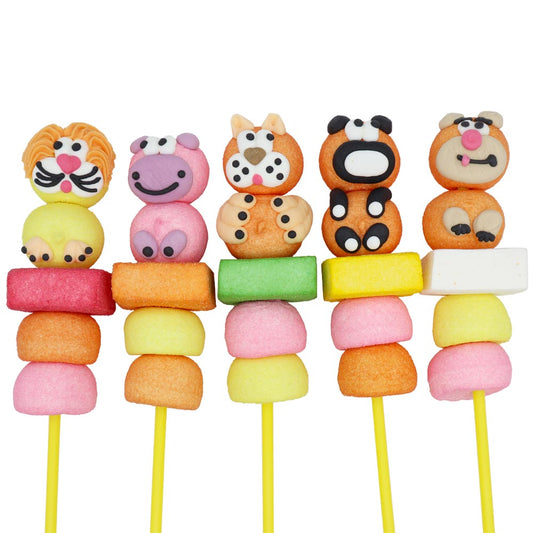 Mallow Brochette Jungle Lollipop 55g - 20 x 55g lollipops