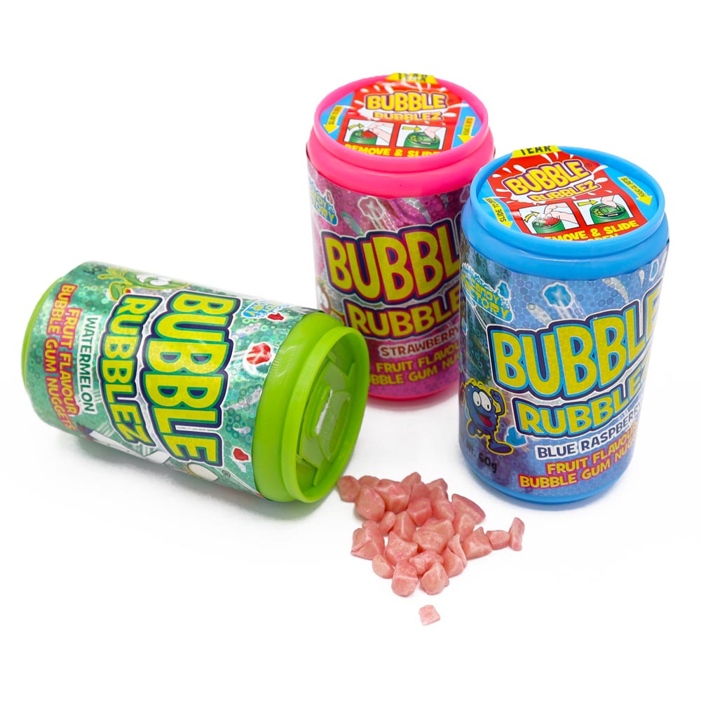 Crazy Candy Factory Bubble Rubbles 60g - 12 x 60g Cans