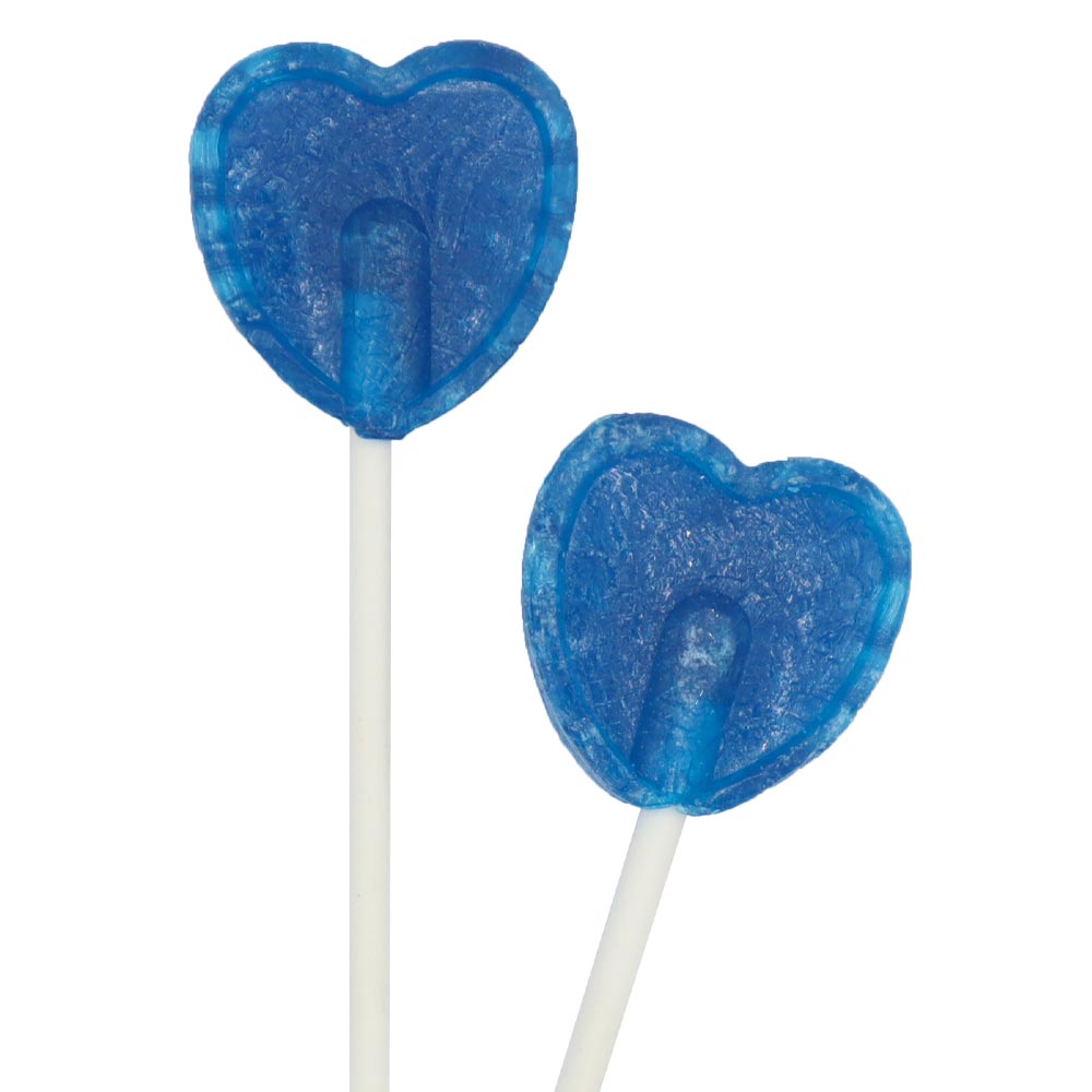 Blue Raspberry Heart Lollipops 5. 2g - 200 x 5. 2g Lollipops