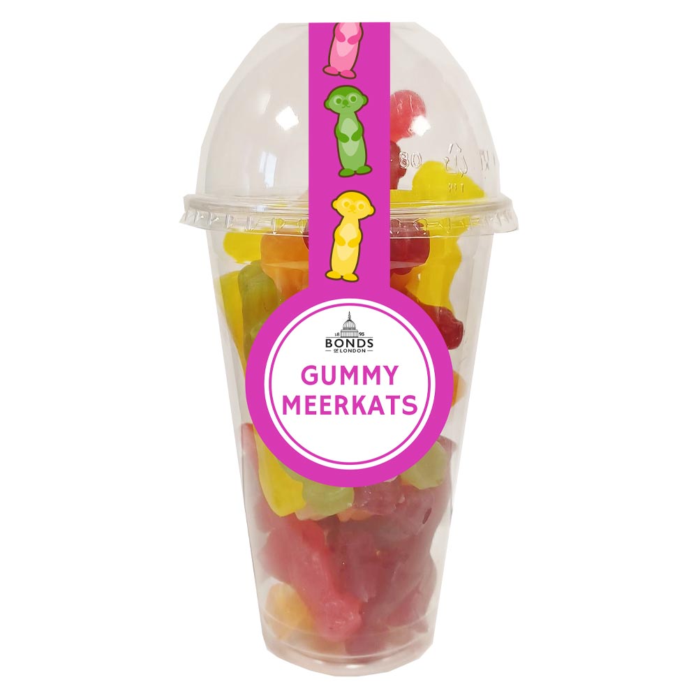 Bonds Gummy Meerkats Candy Cup 215g - 8 x 215g Cups