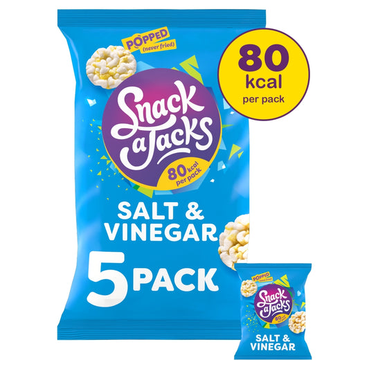 Snack a Jacks Salt & Vinegar Rice Cakes Crisps 5 Pack - 6 x (5 x 19g)