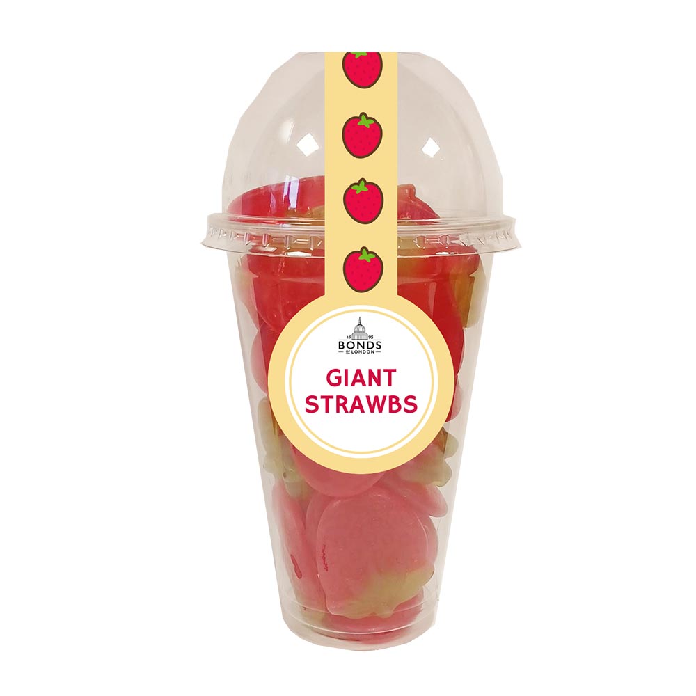 Bonds Giant Strawberries Candy Cup 260g - 8 x 260g Cups