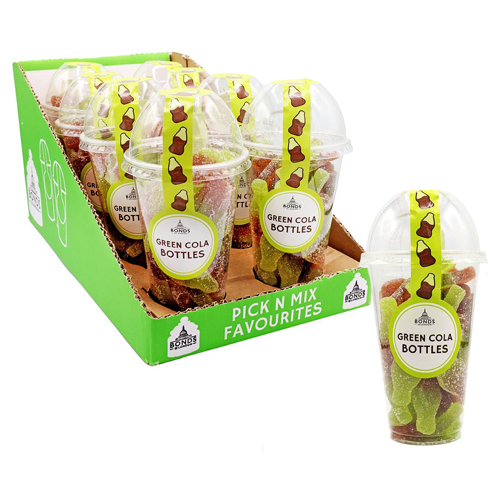 Bonds Green Cola Bottles Candy Cup 220g - 8 x 220g Cups