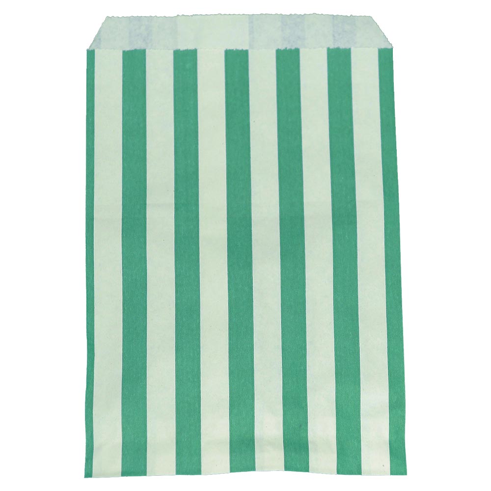 Accessories Green & White Candy Striped Paper Bags - 1000 Bags