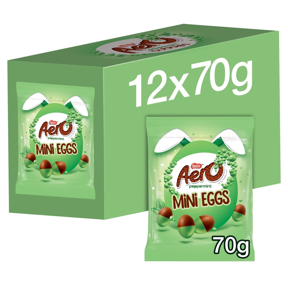 Aero Peppermint Mini Eggs 70g - 12 x 70g Bags