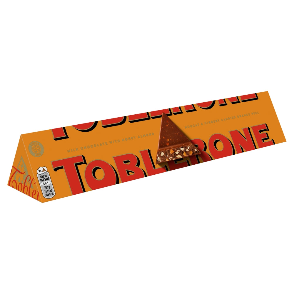 Toblerone Orange Twist Milk Chocolate Bar 360g - 1 x 360g Box