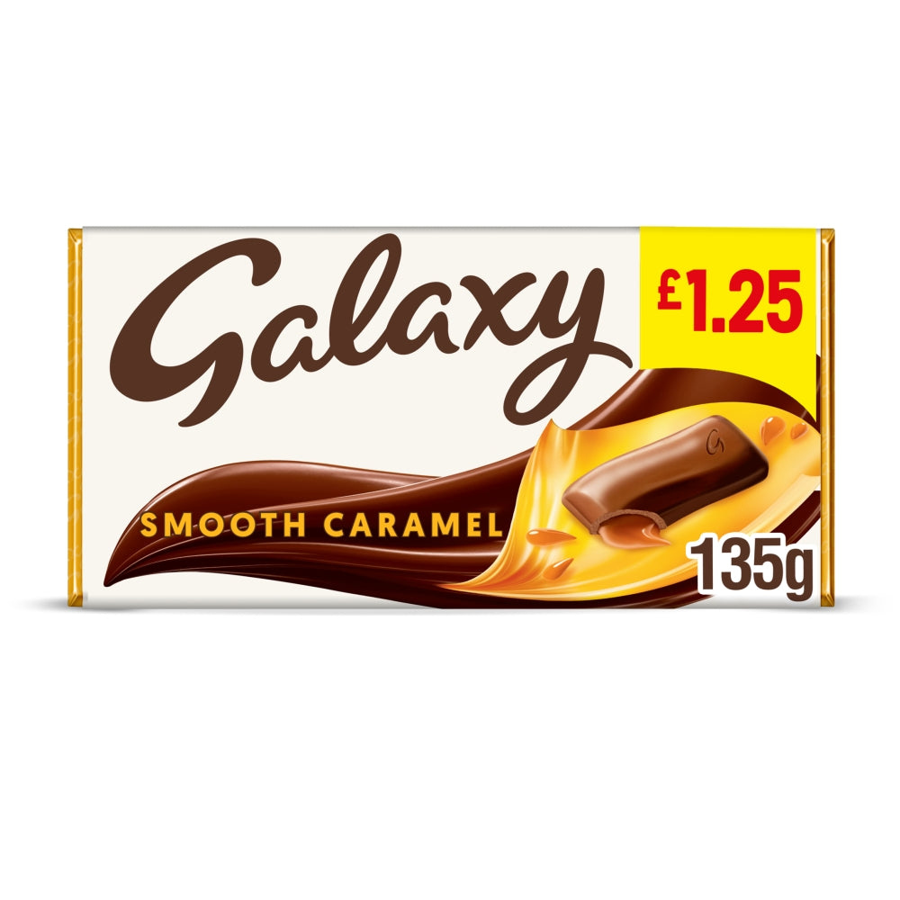 Galaxy Smooth Caramel & Milk Chocolate Block Bar £1. 25 PMP 135g - 24 x 135g Bars