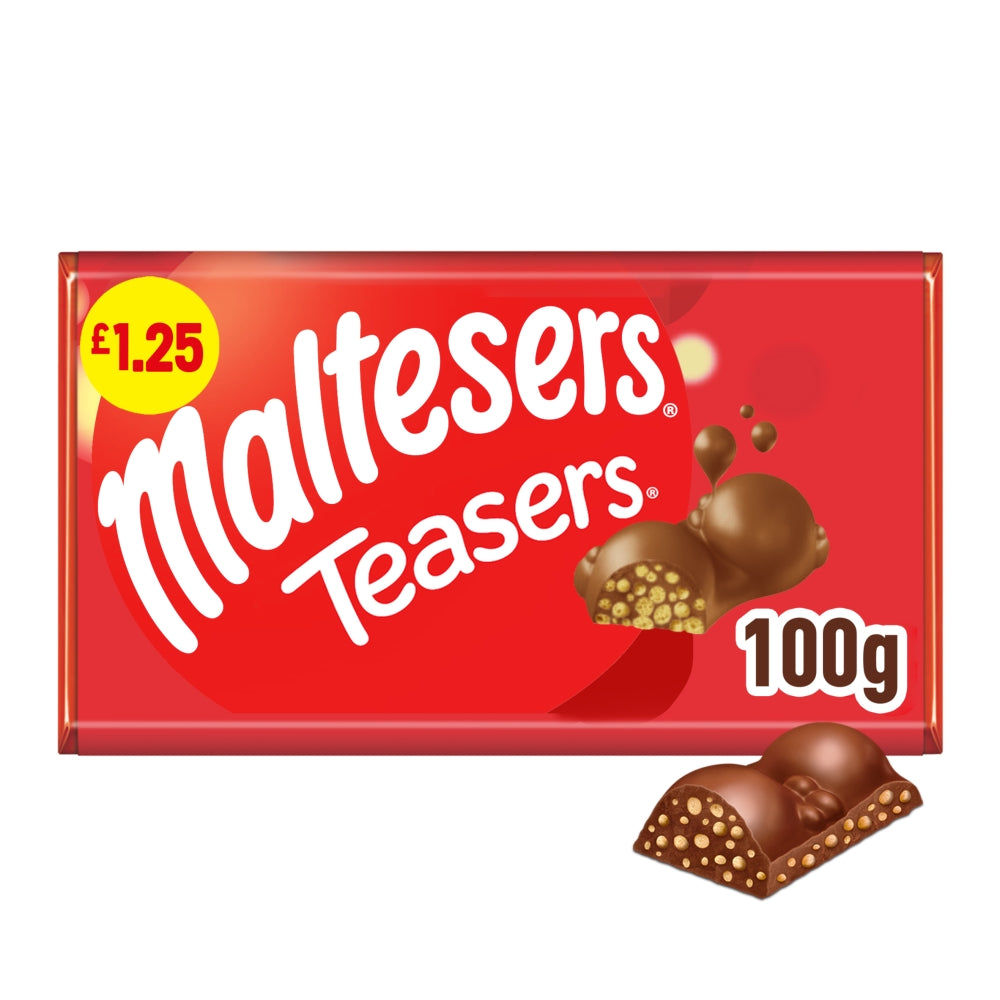 Maltesers Teasers Milk Chocolate & Honeycomb Block Bar £1. 25 PMP 100g - 23 x 100g Bars