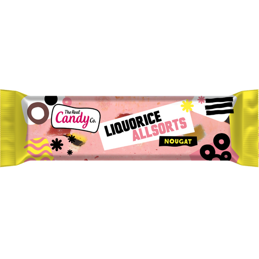 The Real Candy Co. Liquorice Nougat Bars 130g - 16 x 130g Bars