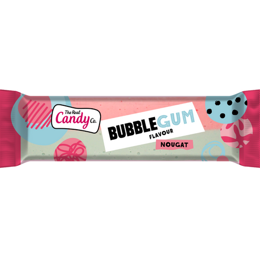 The Real Candy Co. Bubblegum Nougat Bar 130g - 16 x 130g Bars