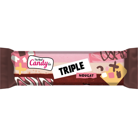The Real Candy Co. Triple Nougat Bars 130g - 16 x 130g Bars