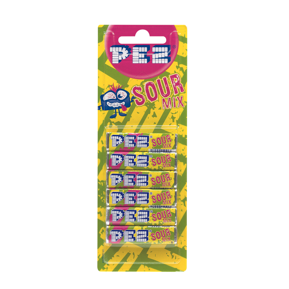 Pez Sour Refill 6 Pack 51g - 18 x 51g Packs