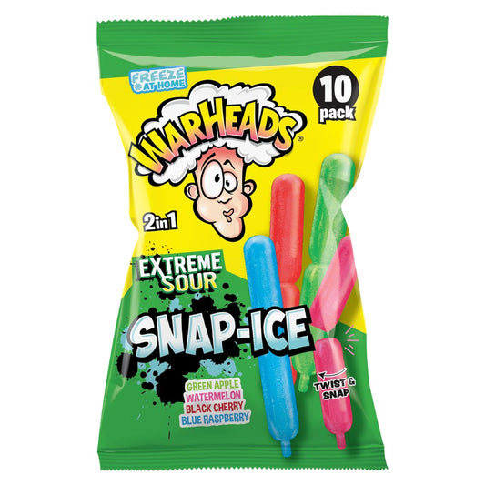Warheads Extreme Sour 2 in 1 Snap Ice Sticks 450ml - 6 x (10 x 45ml) Packs