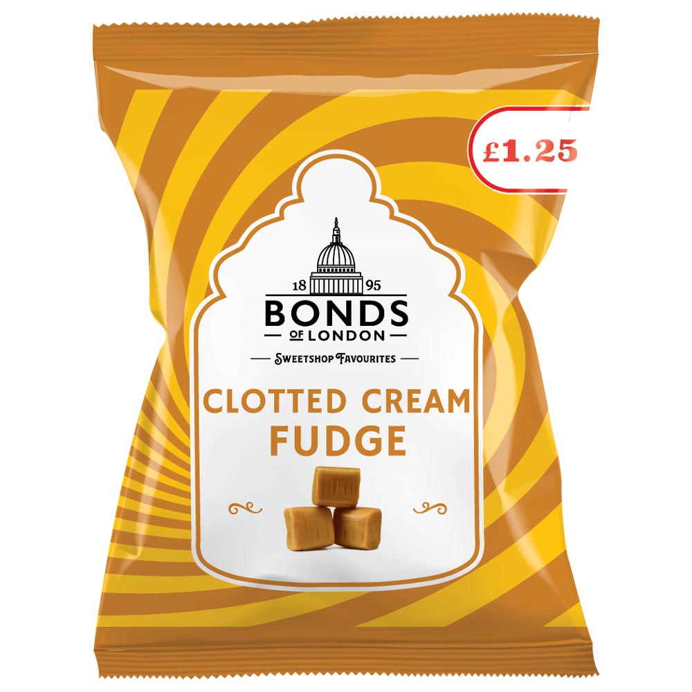 Bonds Clotted Cream Fudge Share Bag 120g £1. 25 PMP - 12 x 120g Bags