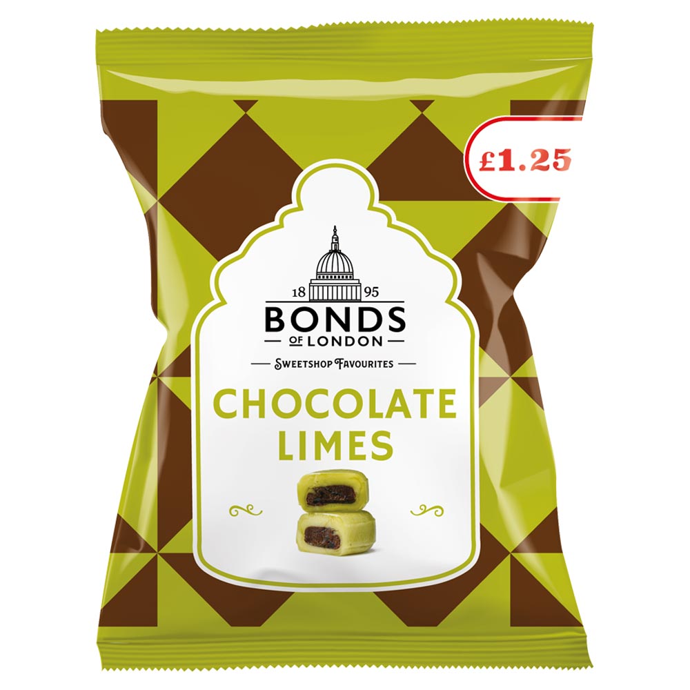 Bonds Chocolate Limes Bags 120g £1. 25 PMP - 12 x 120g Bags