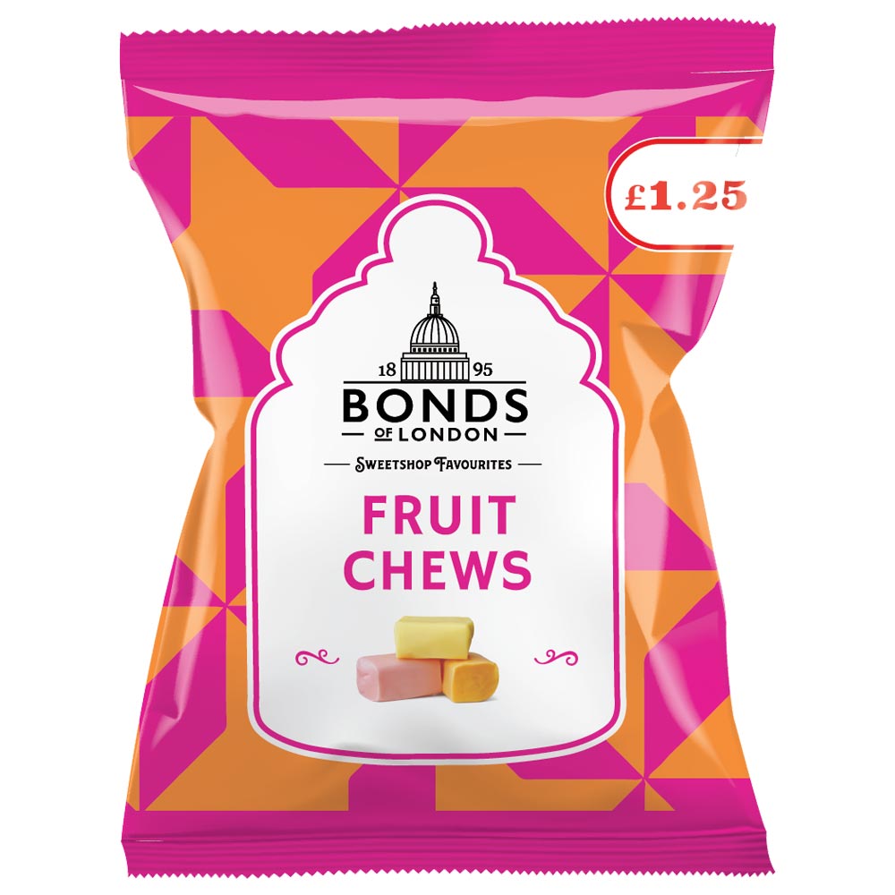 Bonds Fruit Chews Bags 120g £1. 25 PMP - 12 x 120g Bags