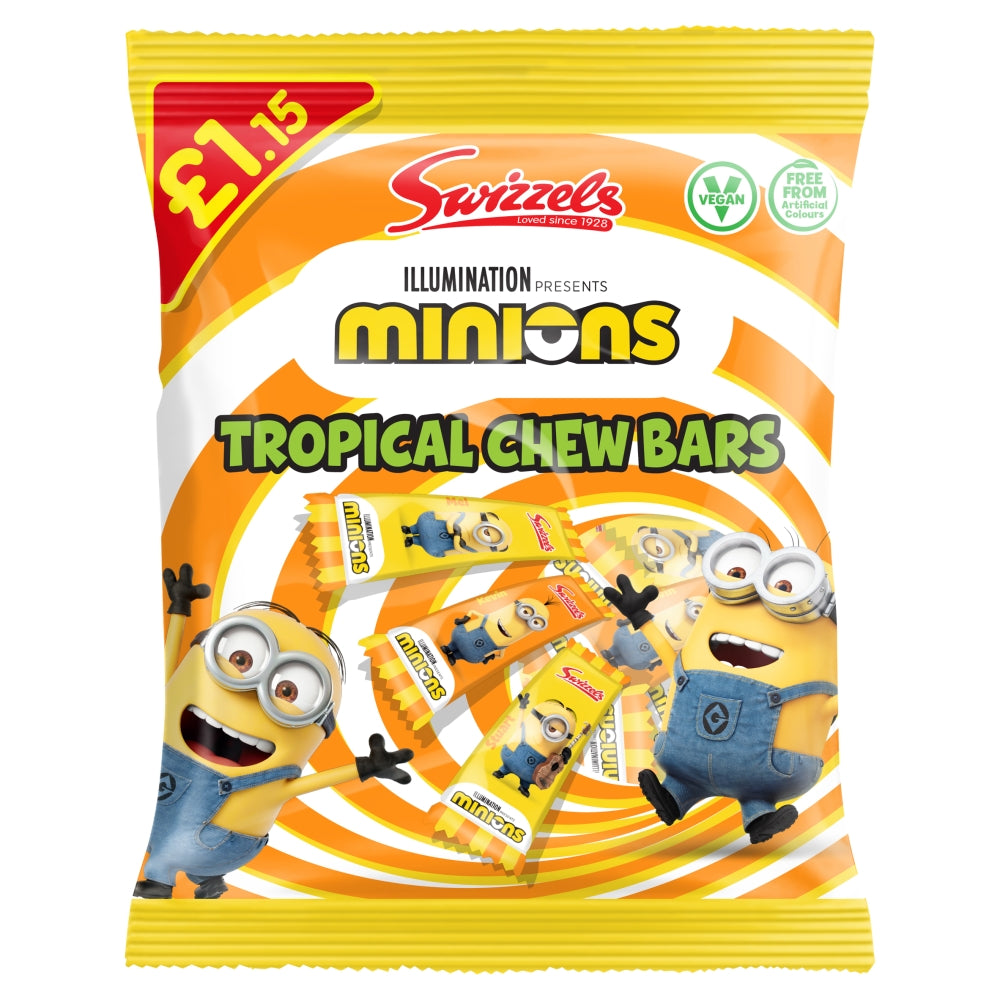 Swizzels Minions Tropical Chew Bars Bag 120g £1. 15 PMP - 12 x 120g Bags