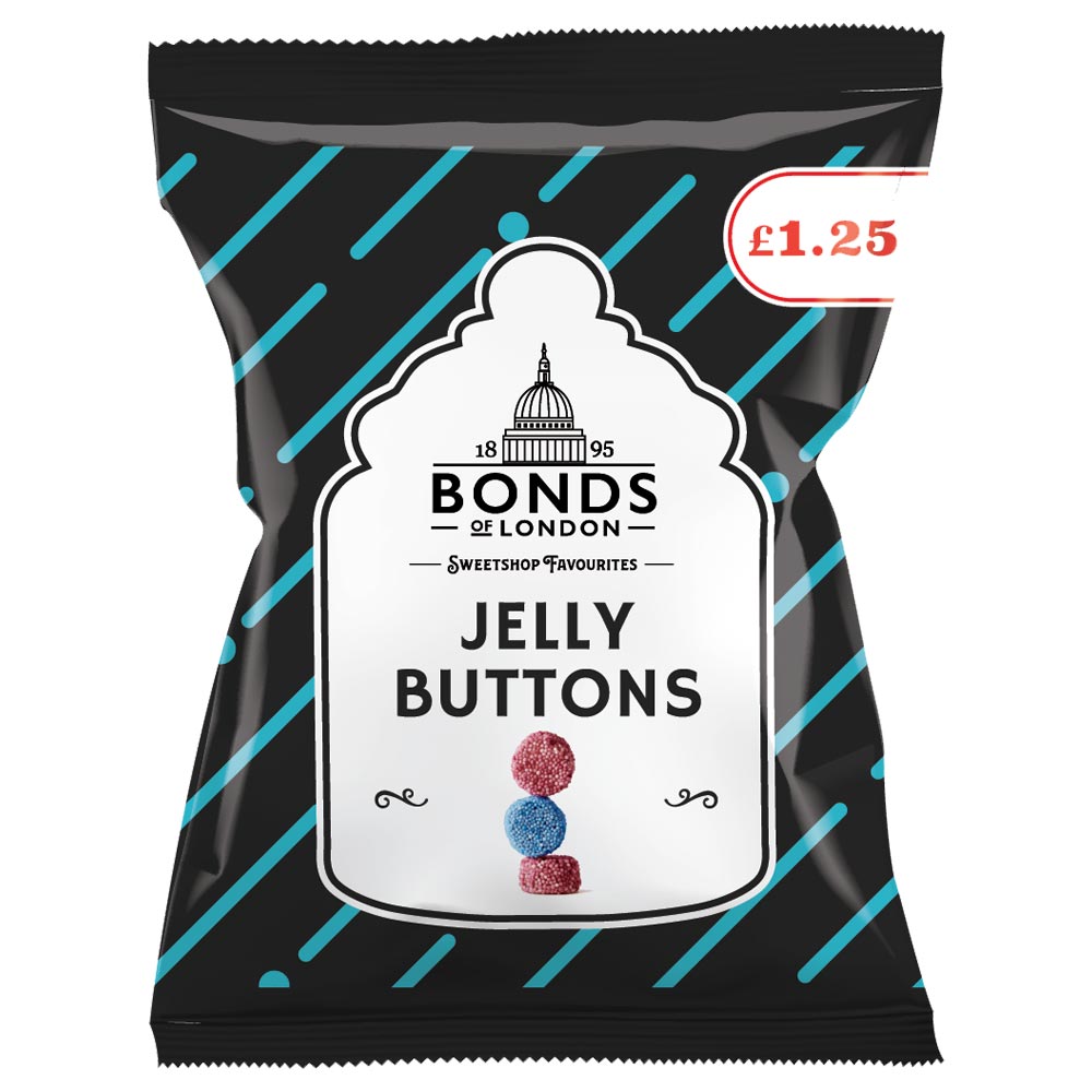 Bonds Jelly Buttons £1. 25 PMP 105g Bag - 12 x 105g Bags