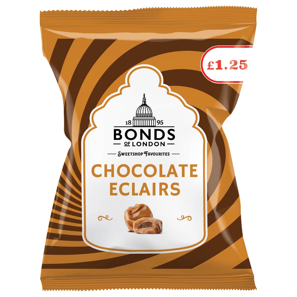 Bonds Chocolate Eclairs Bags 120g £1. 25 PMP - 12 x 120g Bags