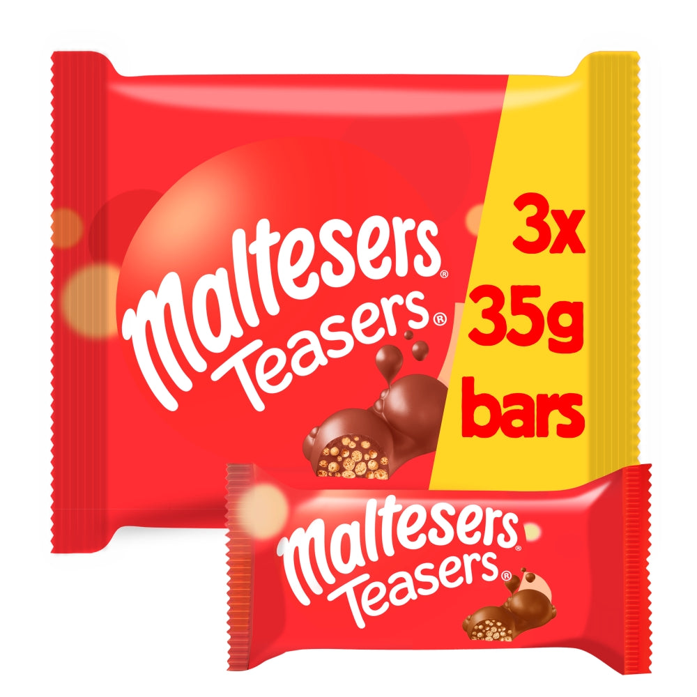 Maltesers Teasers Chocolate Multipack Bars 3 x 35g - 15 x 105g Multipacks