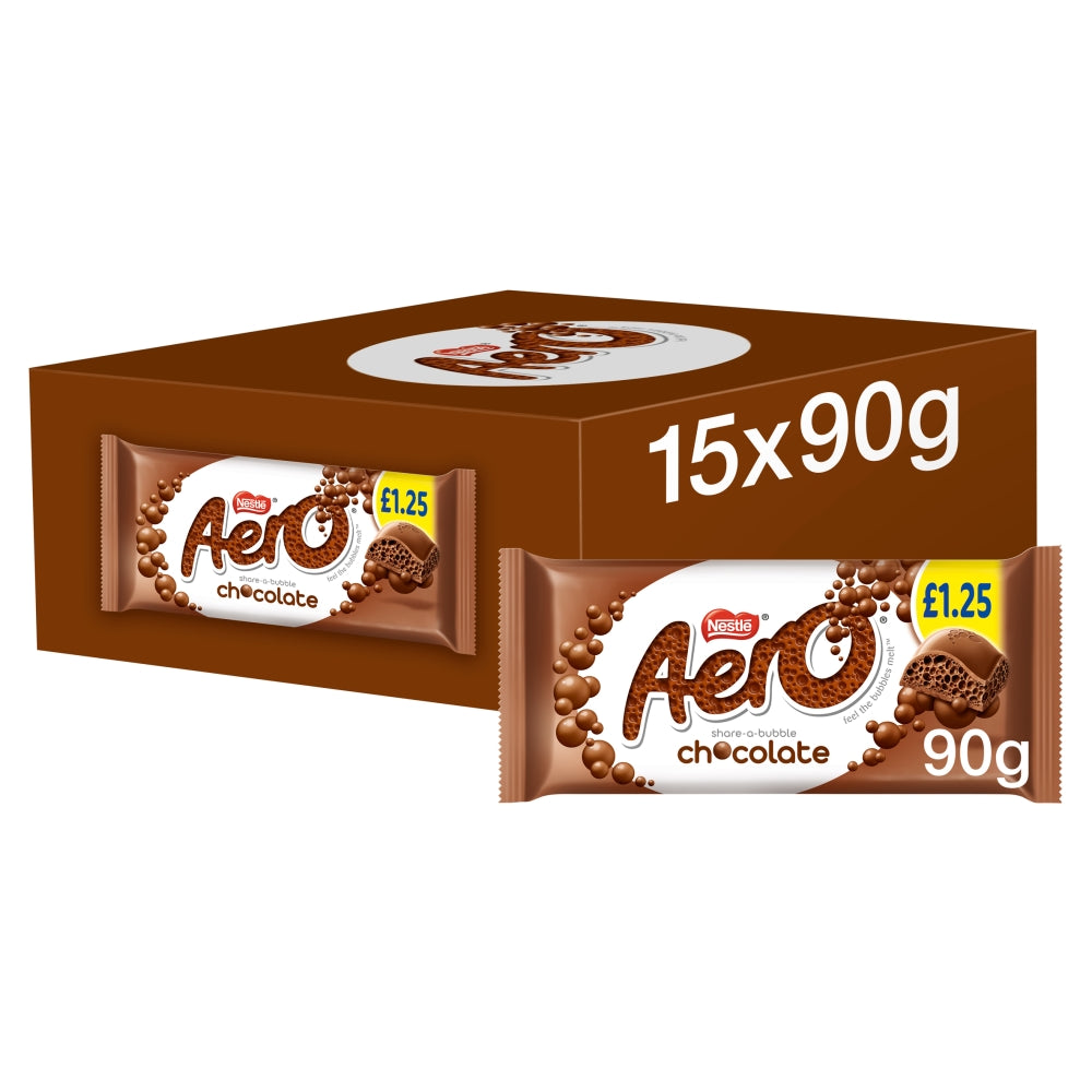 Aero Milk Chocolate Sharing Bar 90g PMP £1. 25 - 15 x 90g Bars