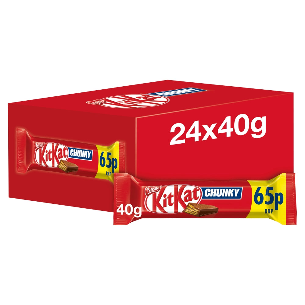 Kit Kat Chunky Milk Chocolate Bar 40g PMP 65p - 24 x 40g Bars