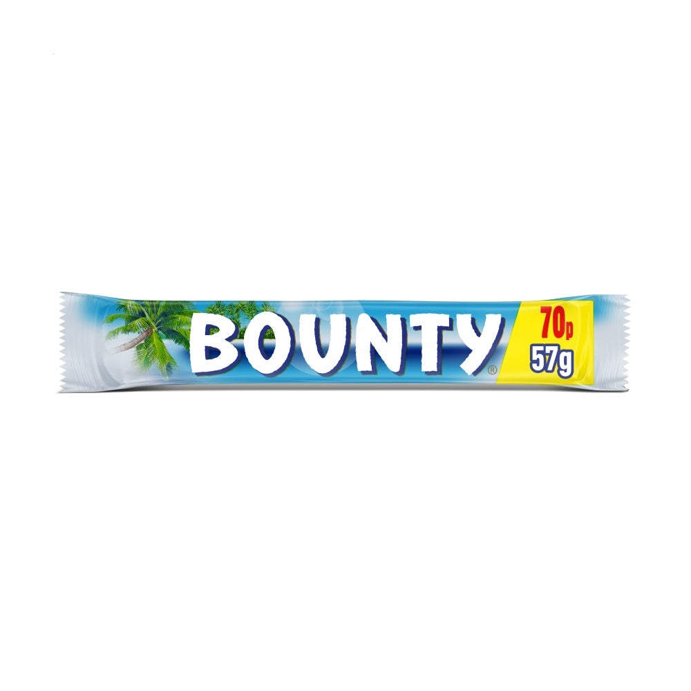 Bounty Coconut & Milk Chocolate Snack Bar £0. 70 PMP Duo 57g - 24 x 57g Bars