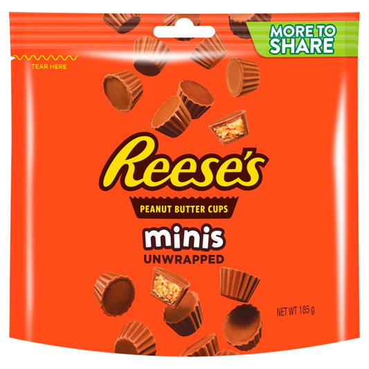 Reese's Minis Unwrapped Peanut Butter Cups More to Share 185g - 7 x 185g Bags