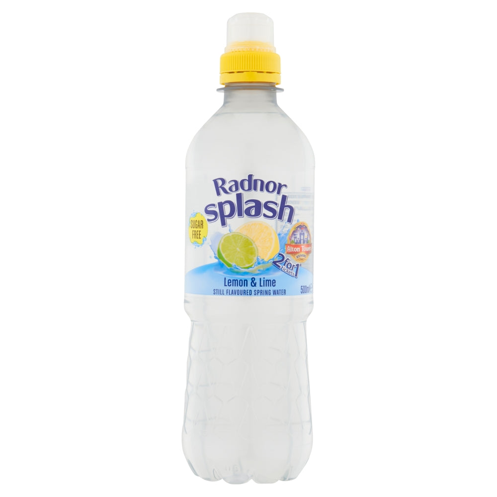 Radnor Splash Lemon & Lime Still Flavoured Spring Water Bottle 500ml - 12 x 500ml Bottles