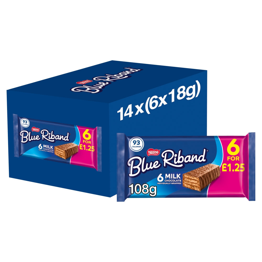 Blue Riband Milk Chocolate Wafer Biscuit Bar Multipack 6 Pack PMP £1. 25 - 14 x 108g Multipacks