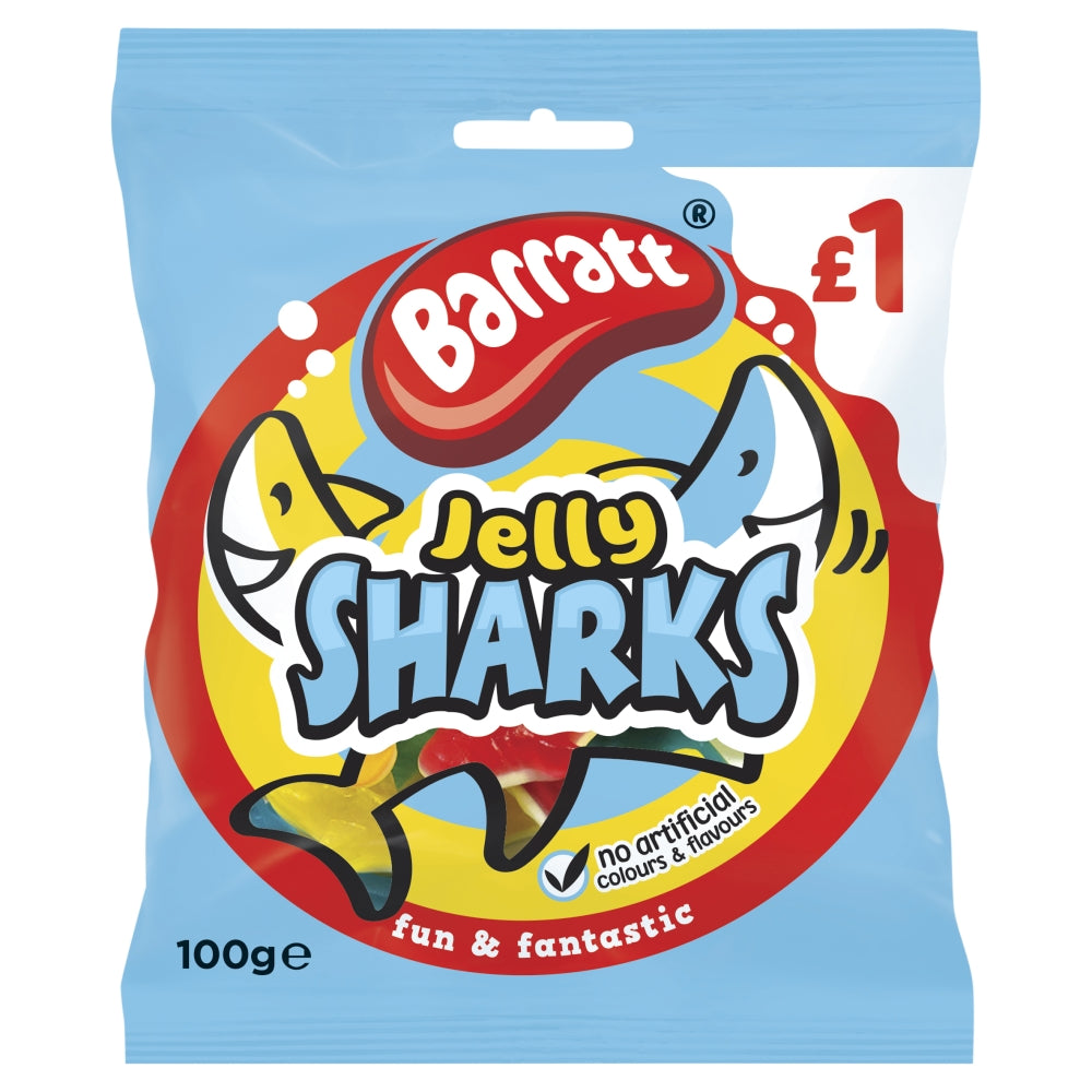 Barratt Fun & Fantastic Jelly Sharks 100g £1 PMP - 12 x 100g Bags