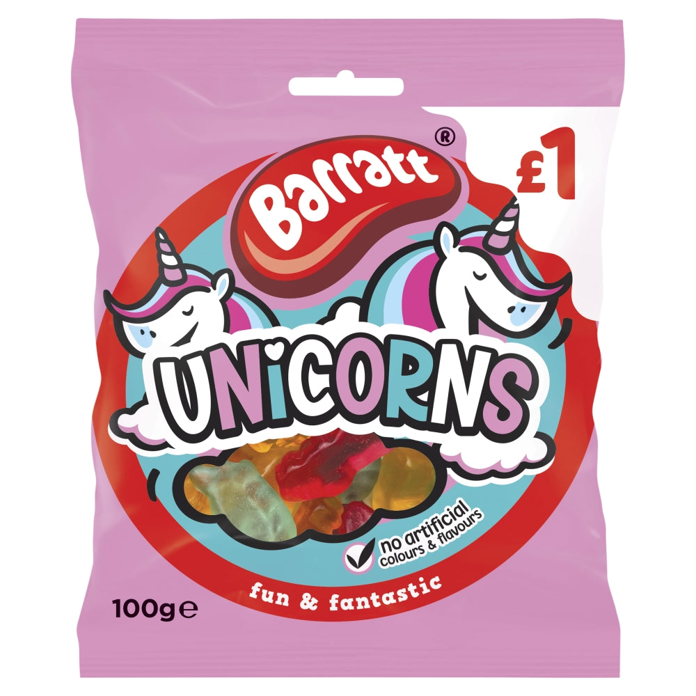 Barratt Fun & Fantastic Unicorns 100g £1 PMP - 12 x 100g Bags