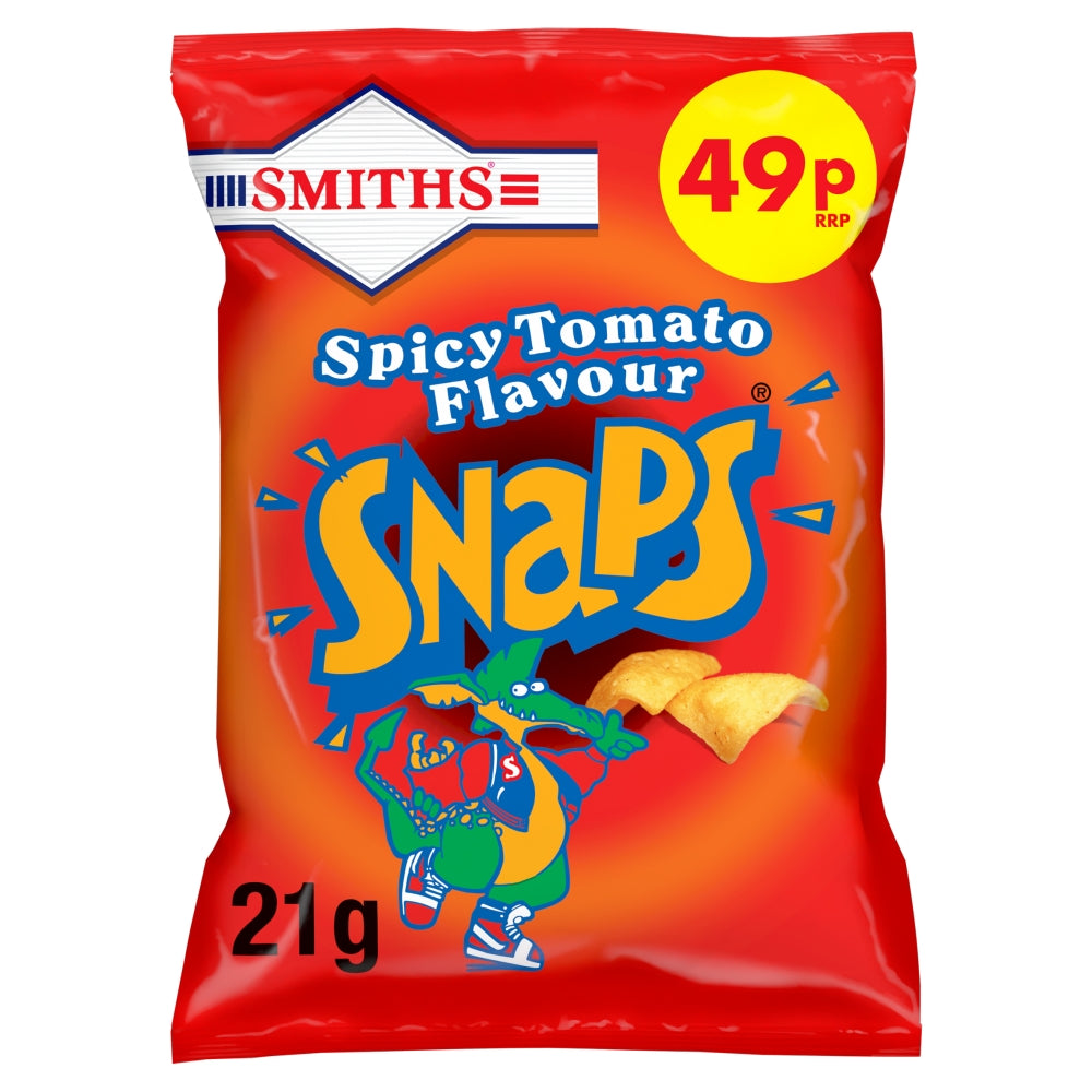 Smiths Snaps Spicy Tomato Snacks Crisps 49p PMP - 30 x 21g Bags