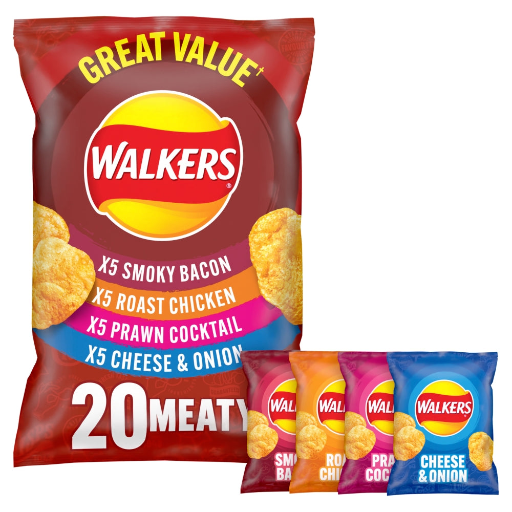 Walkers Meaty Variety Crisps Multipack 500g - 1 x (20 x 25g)