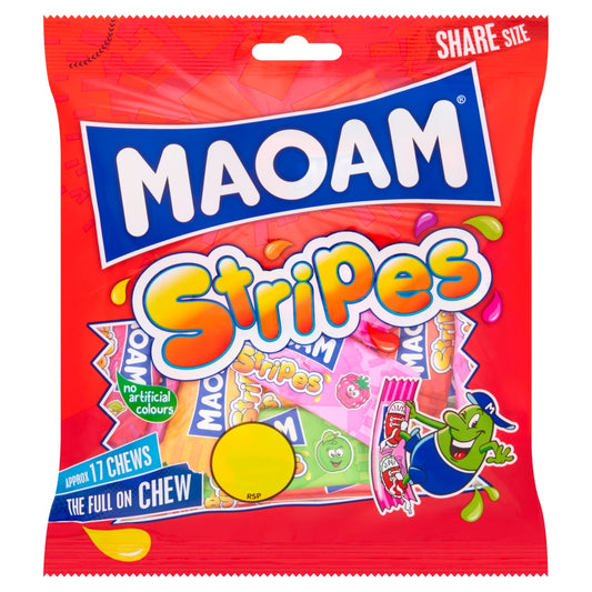 MAOAM Stripes 140g £1. 25 PMP - 14 x 140g Bags