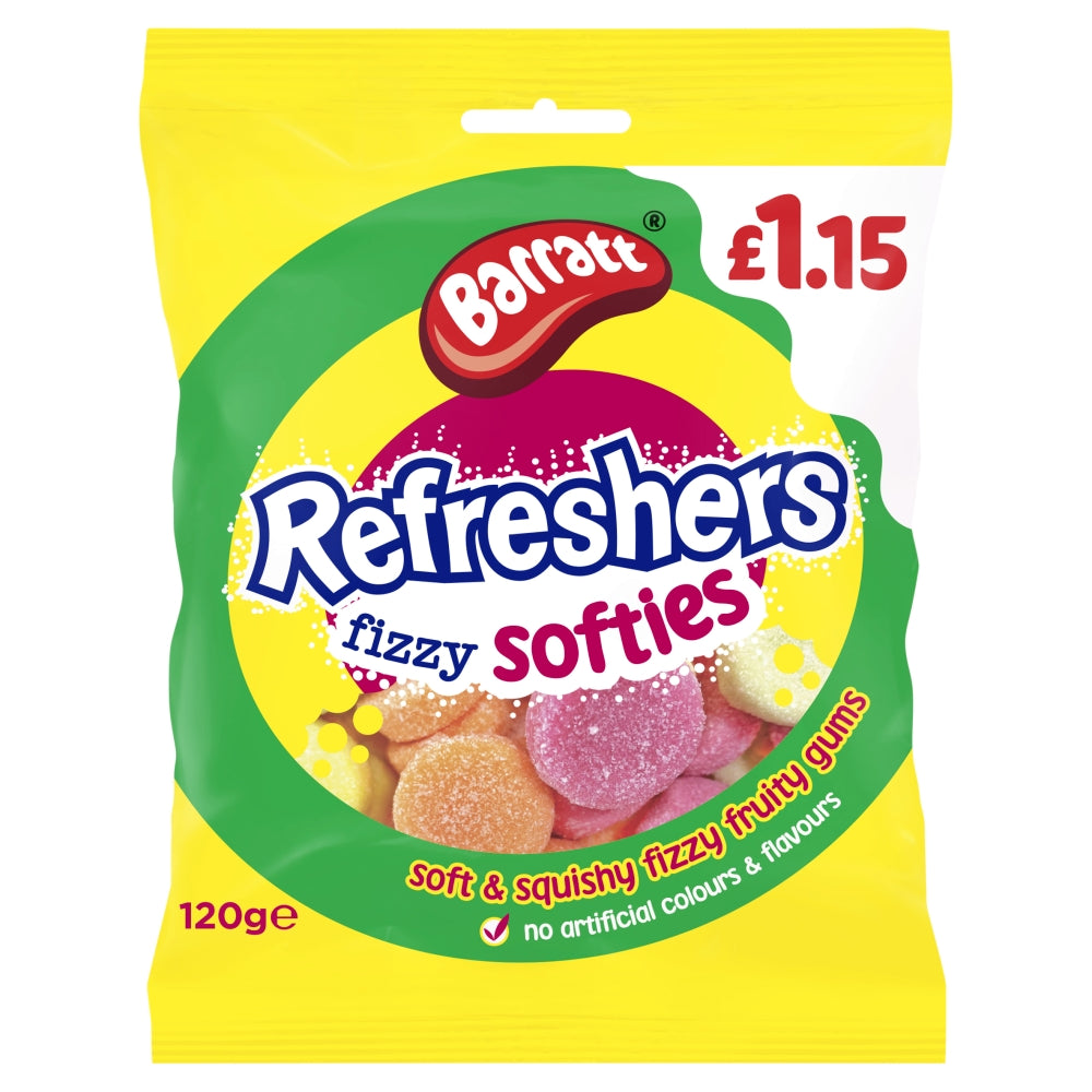 Barratt Refreshers Fizzy Softies 120g £1. 15 PMP - 12 x 120g Bags