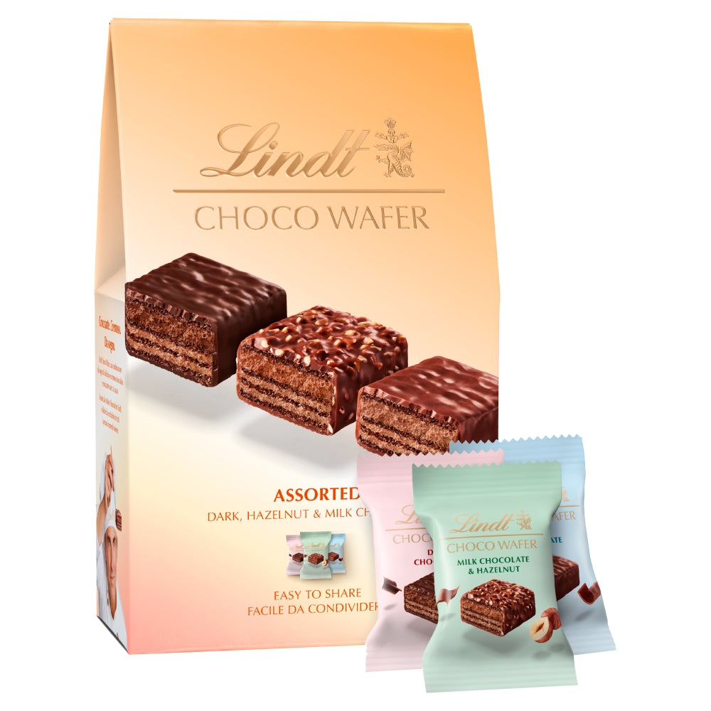 Lindt CHOCO WAFER Assorted Chocolate Sharing Box 138g - 1 x 135g Box